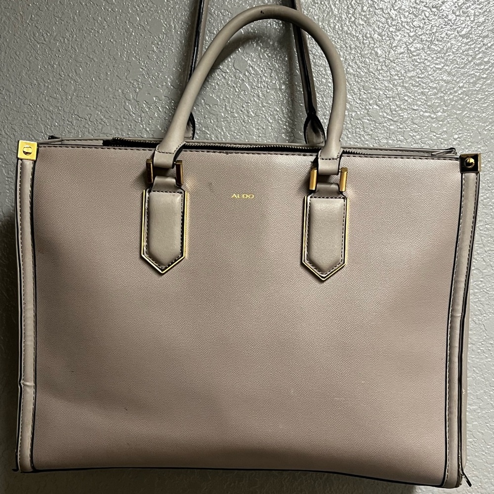 Aldo Taupe Satchel Bag, Preowned